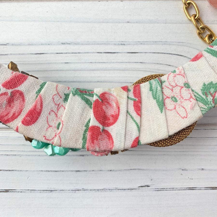 Lenora Dame Easter Sunday One-Of-A-Kind Collaged Bib Necklace