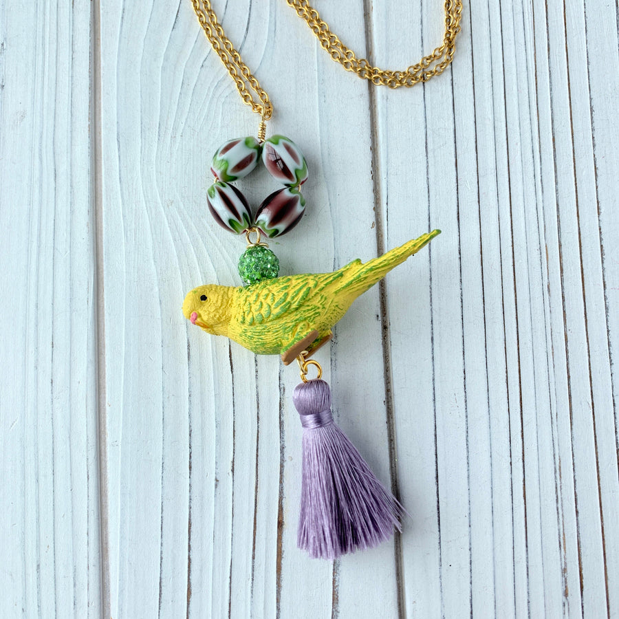 Lenora Dame Piper the Parakeet Pendant Necklace