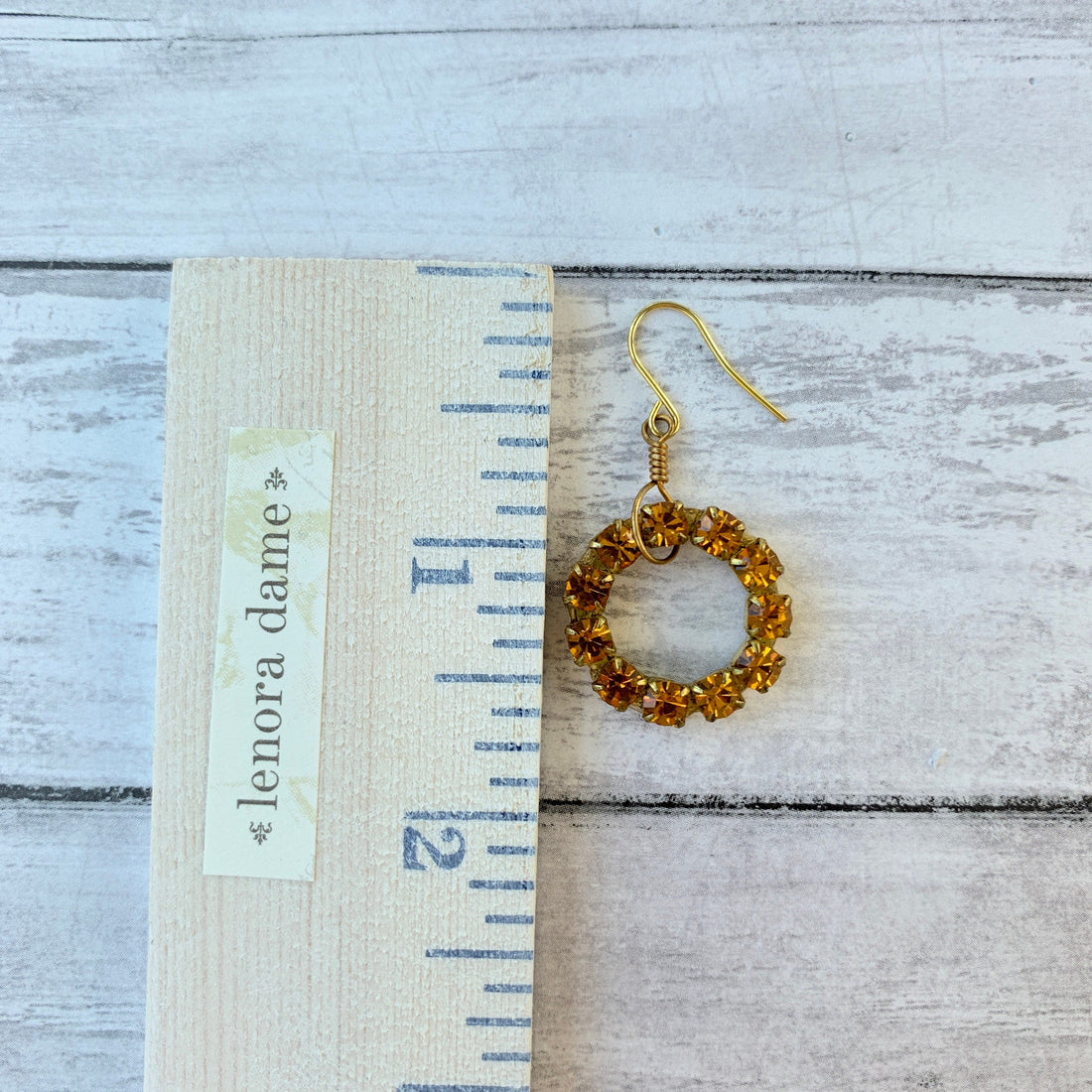 Lenora Dame Swarovski Rhinestone Hoop Earrings in Golden Hour