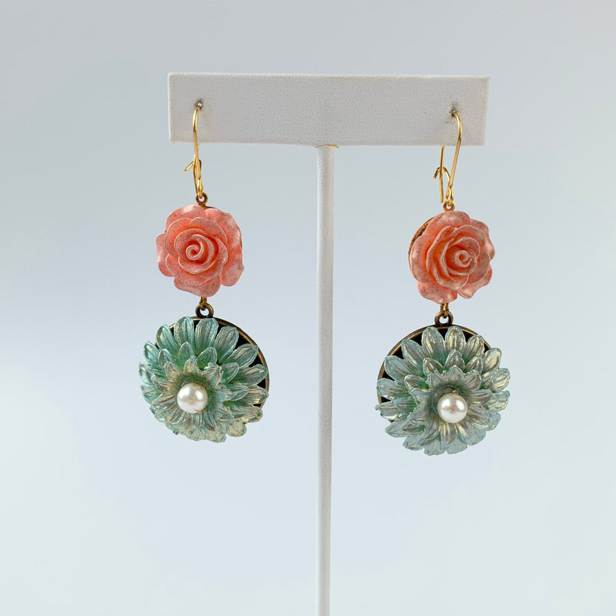 Lenora Dame Blue Dahlia Earrings