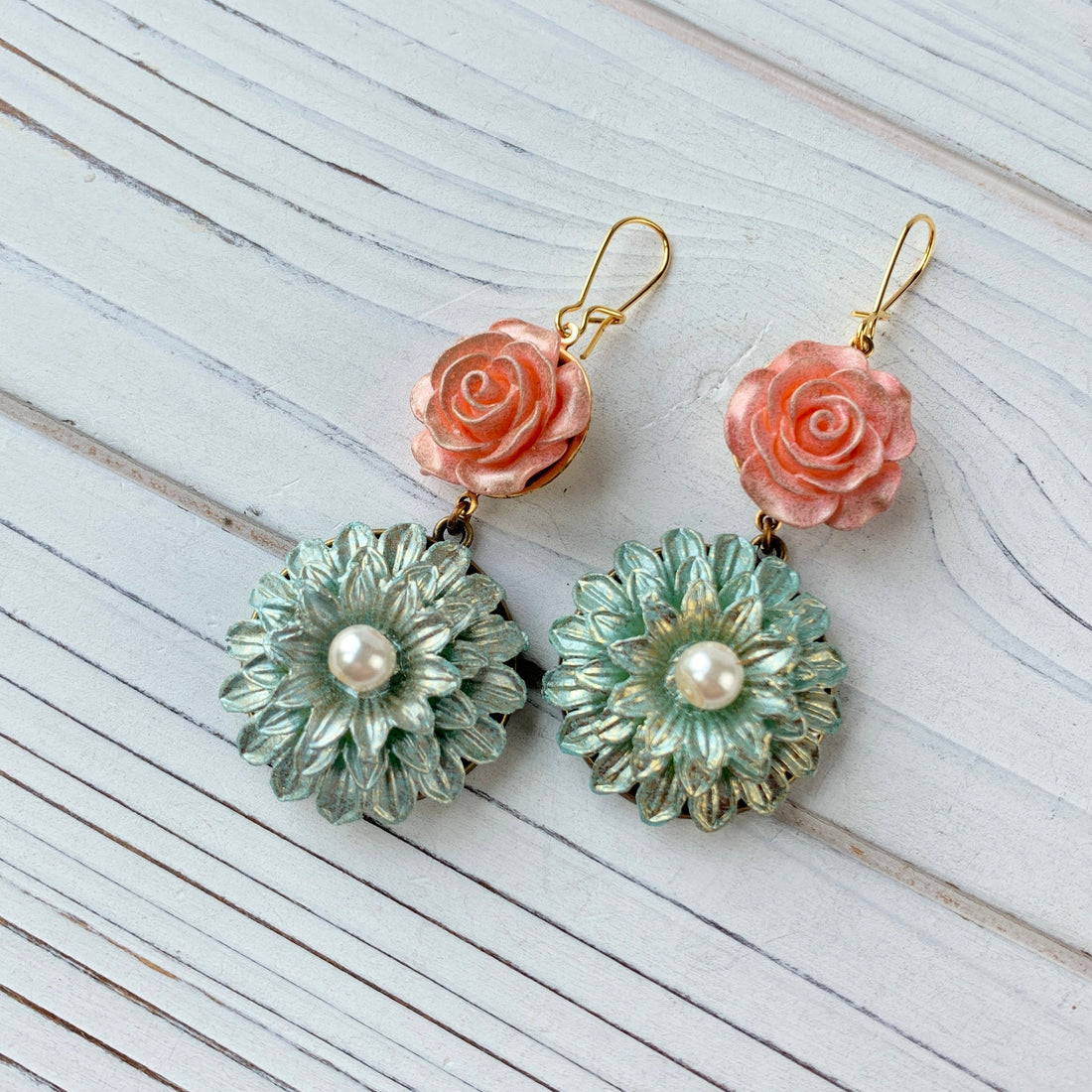 Lenora Dame Blue Dahlia Earrings