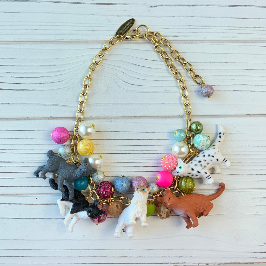 Lenora Dame Must Love Cats Charm Necklace