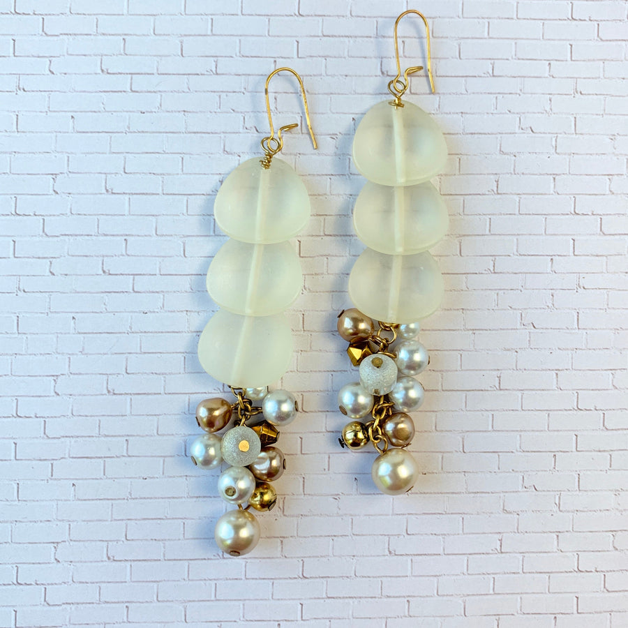 Lenora Dame Frosted Ladder Earrings