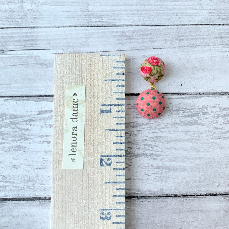 Lenora Dame Cute As A Button Earrings in Light Rose