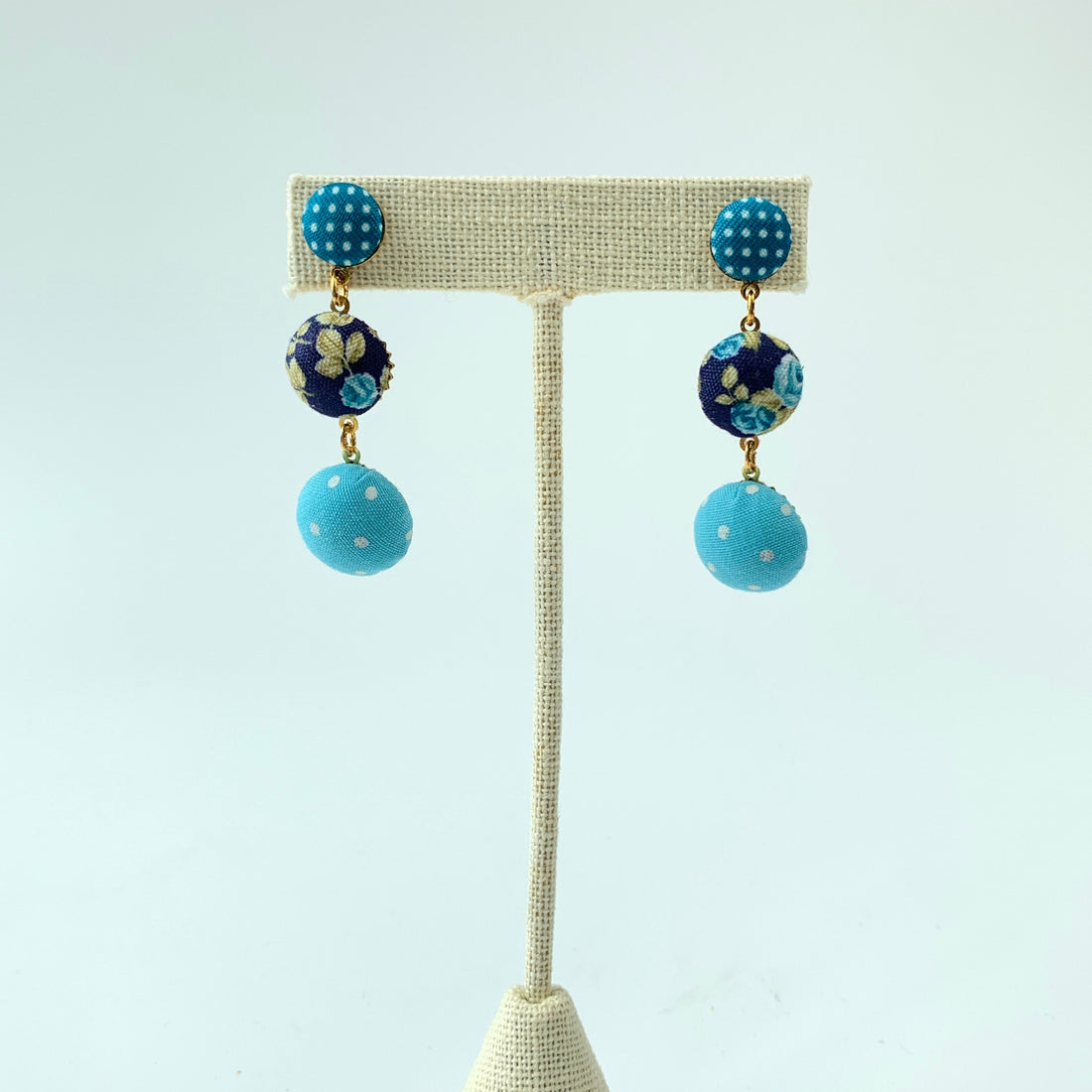 Lenora Dame Cute As A Button Earrings in Cornflower Blue