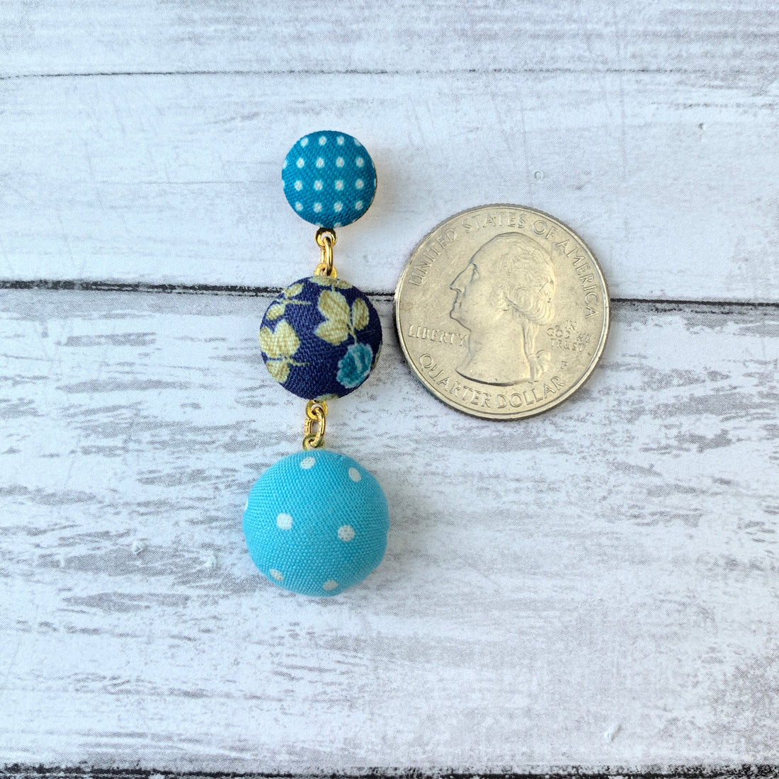 Lenora Dame Cute As A Button Earrings in Cornflower Blue