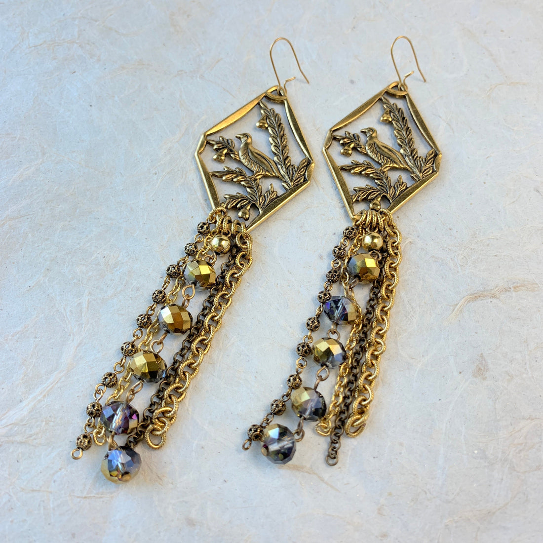 Lenora Dame Bird Call Long Statement Earrings