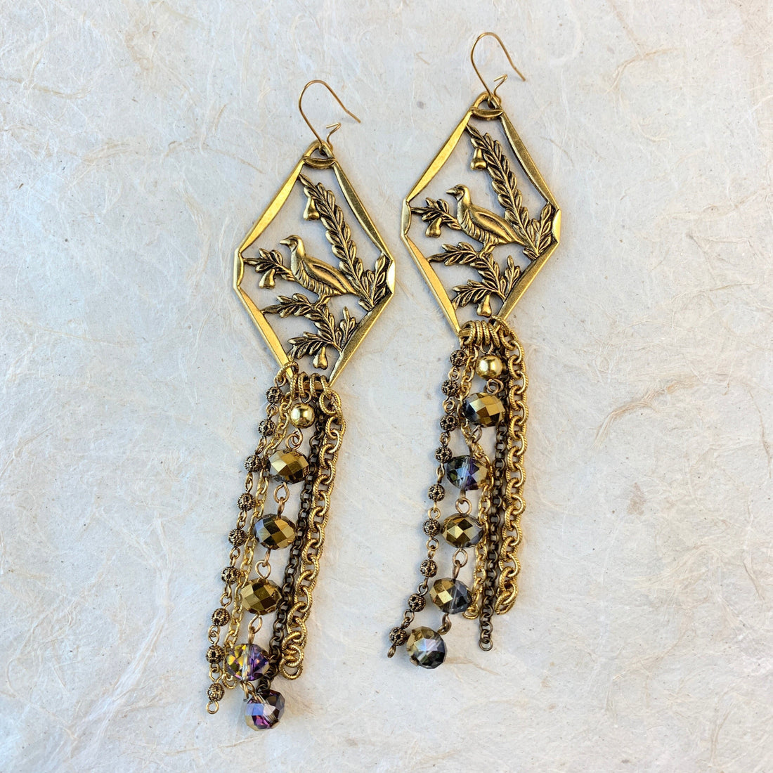 Lenora Dame Bird Call Long Statement Earrings