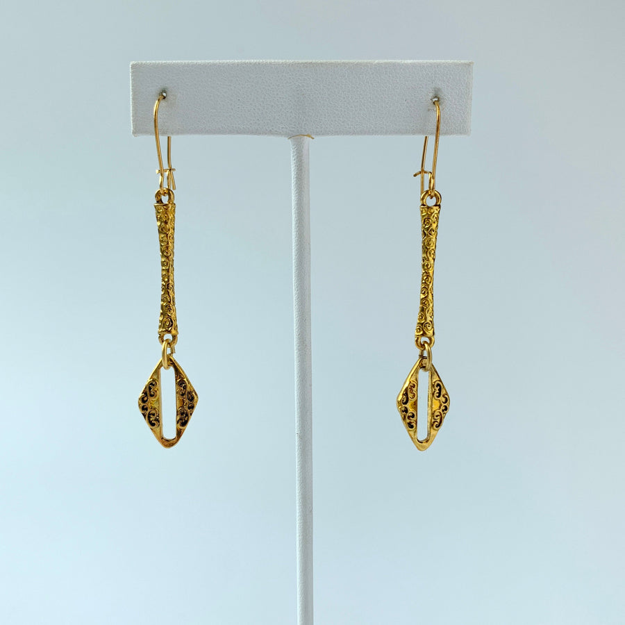 Lenora Dame Shackled Brass Earrings