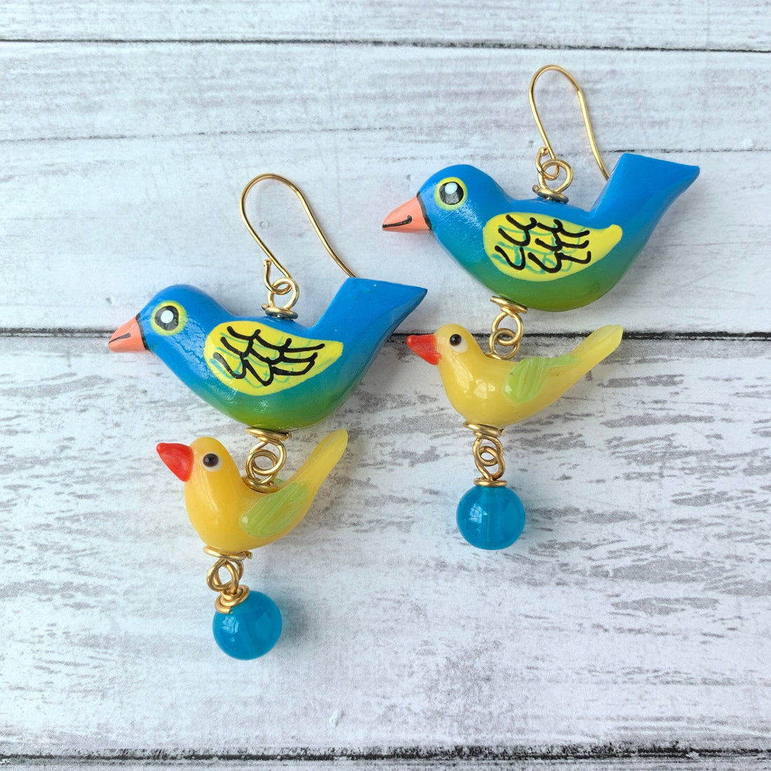 Lenora Dame Tropical Paradise Bird Earrings