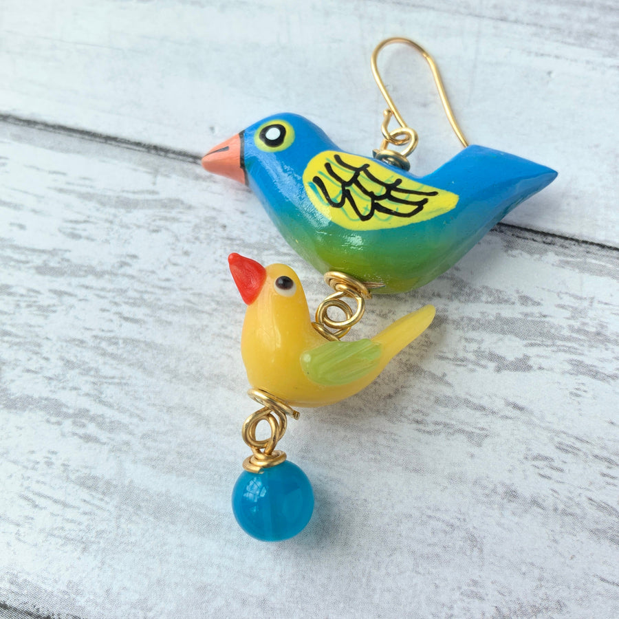 Lenora Dame Tropical Paradise Bird Earrings