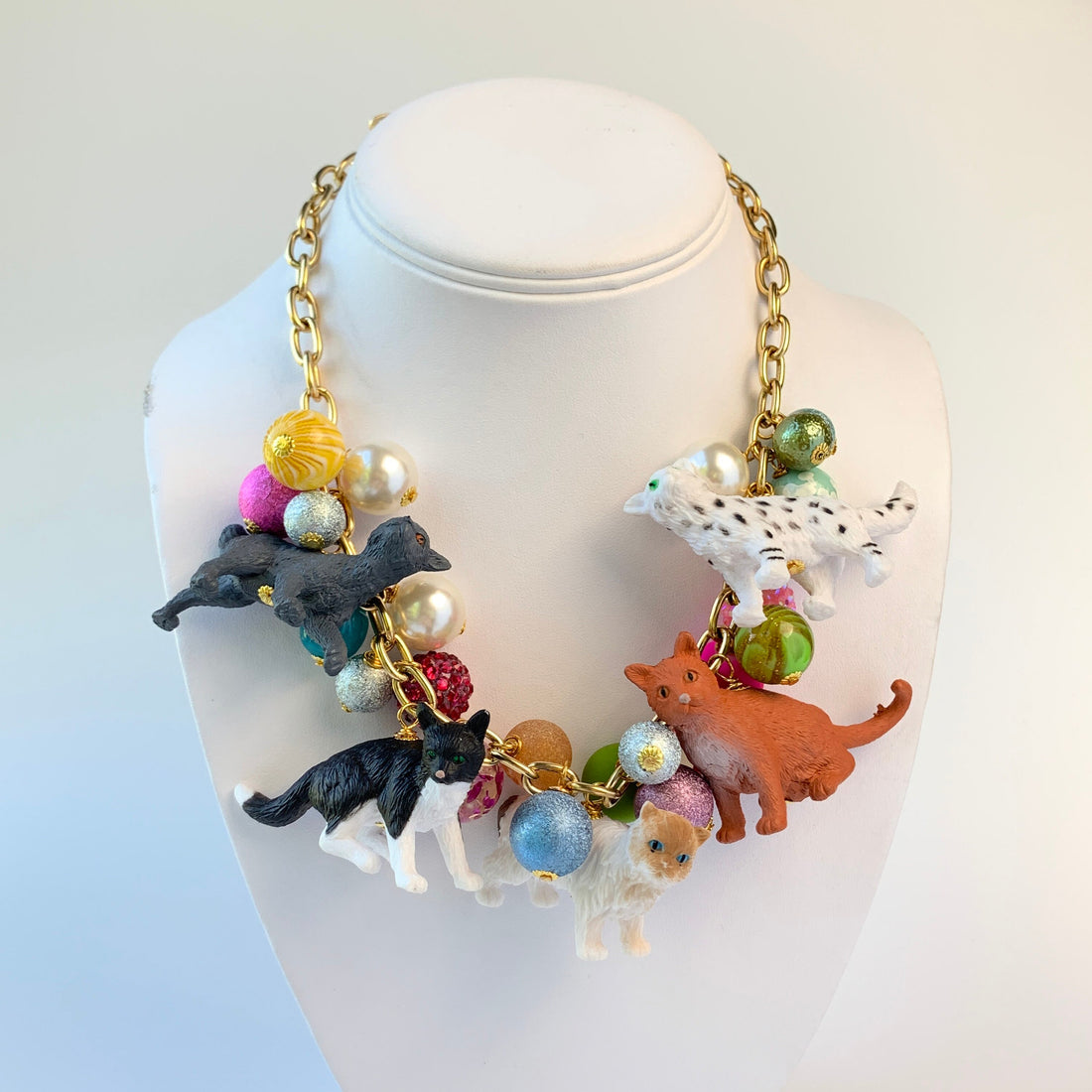 Lenora Dame Must Love Cats Charm Necklace