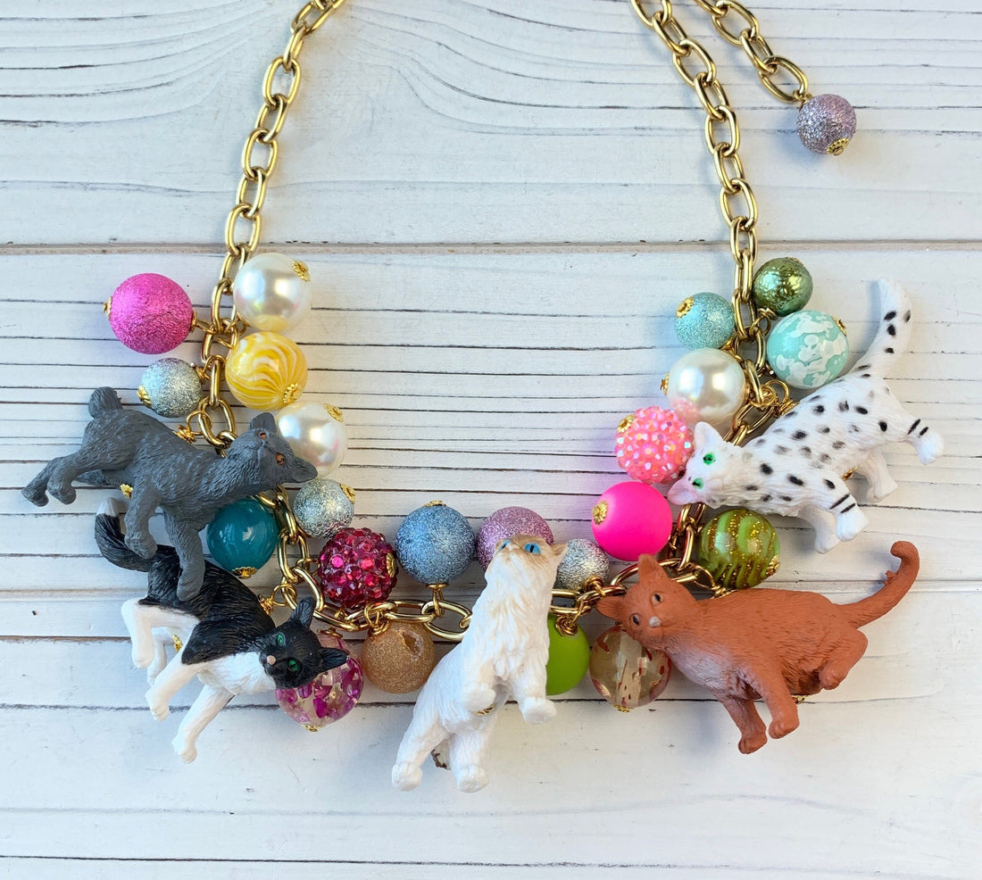 Lenora Dame Must Love Cats Charm Necklace