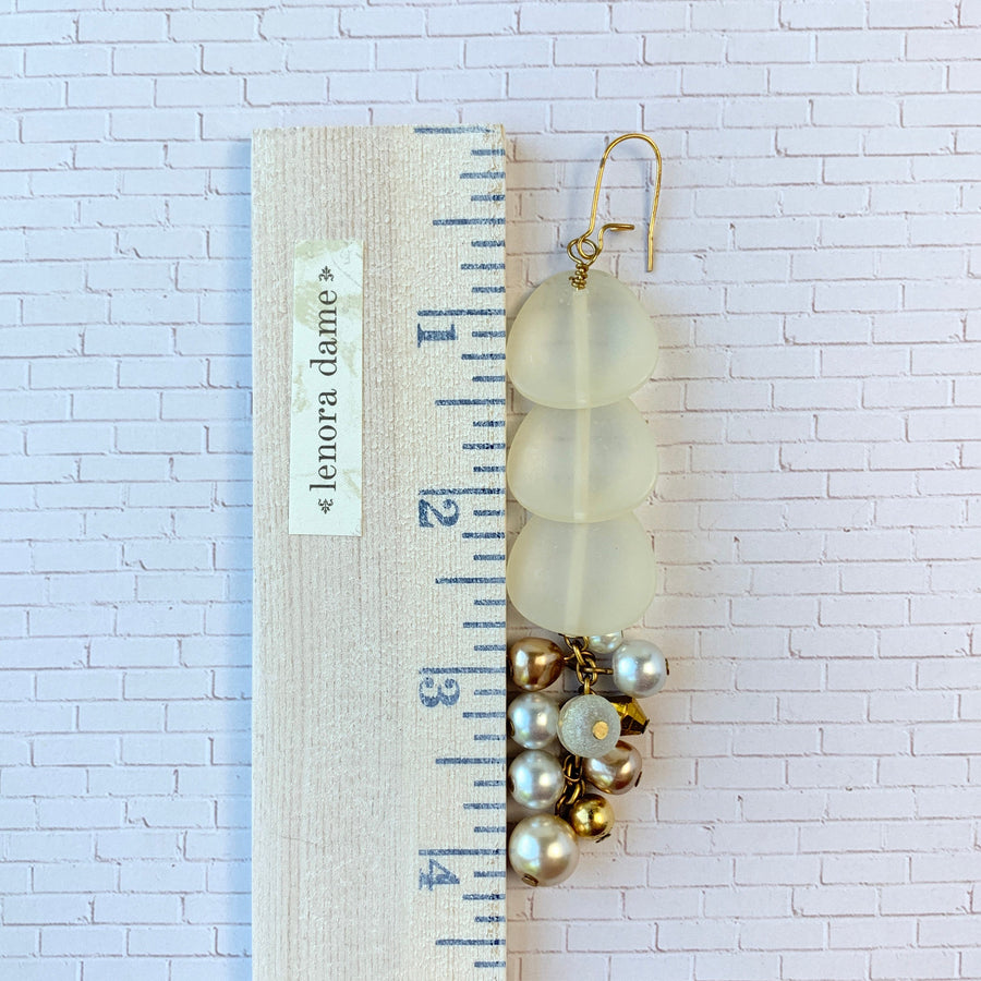 Lenora Dame Frosted Ladder Earrings