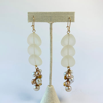 Lenora Dame Frosted Ladder Earrings