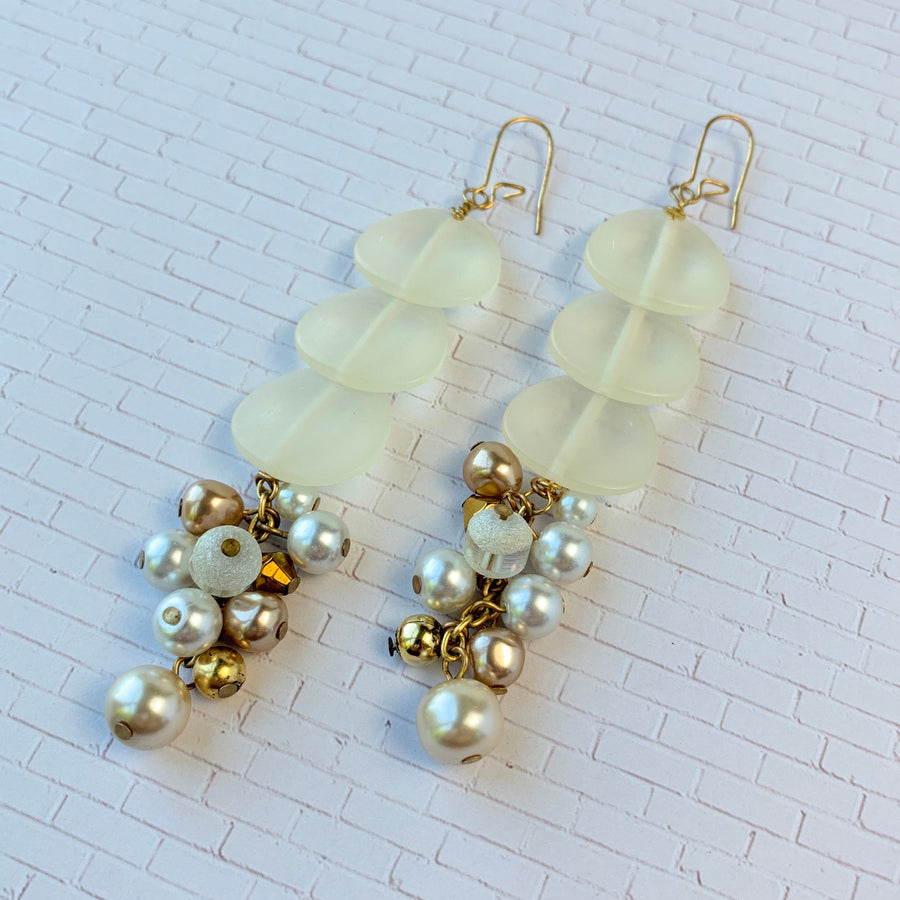 Lenora Dame Frosted Ladder Earrings