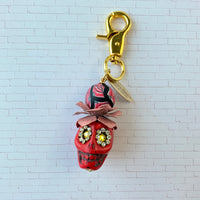 Lenora Dame Sugar Skull Keychain Charm - Purse Charm - Choice of 3 Colors