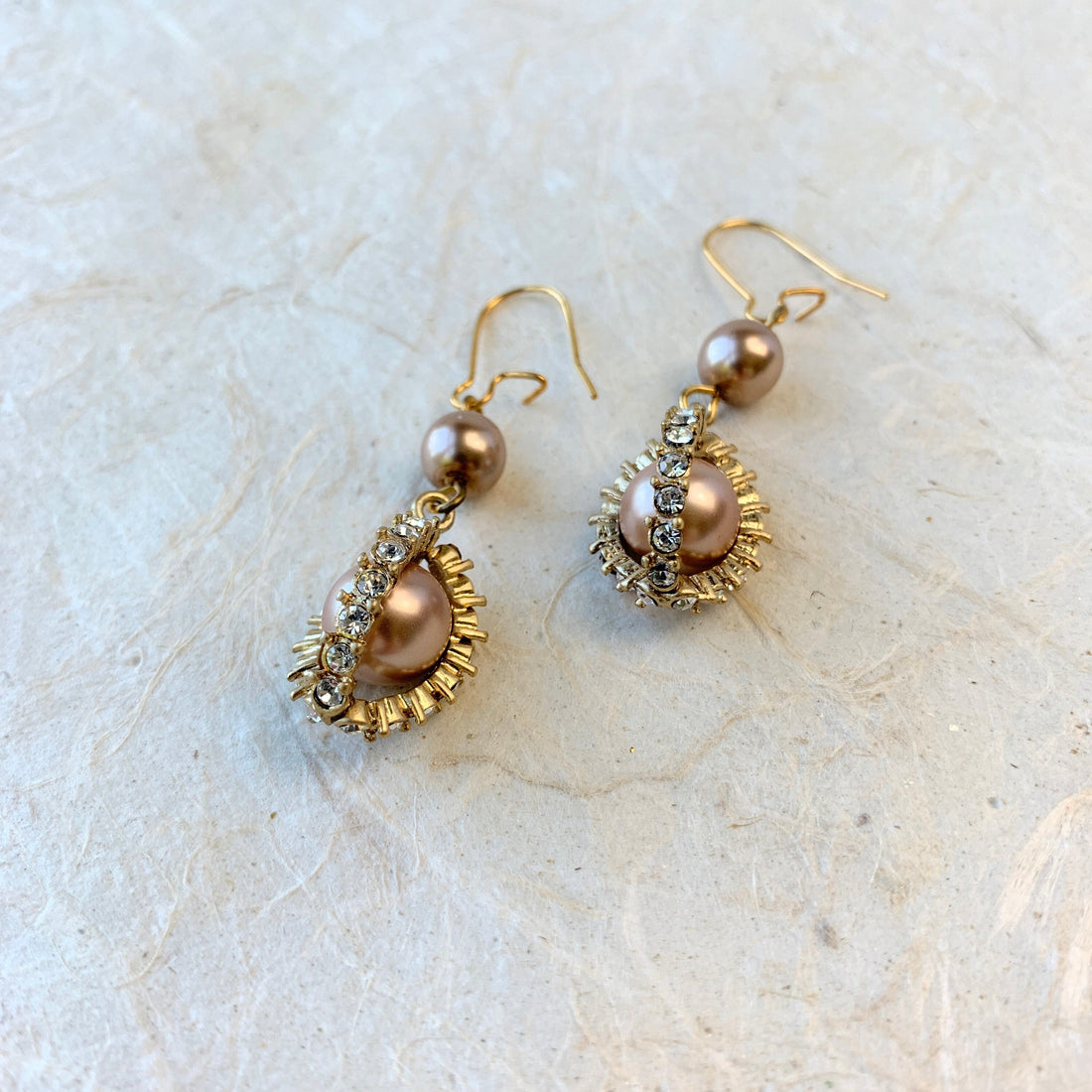 Lenora Dame Duchess Rhinestone Pearl Earrings