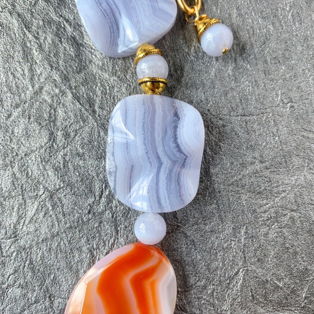 Lenora Dame Natural Blue Lace Agate Beaded Necklace - LAST FEW!