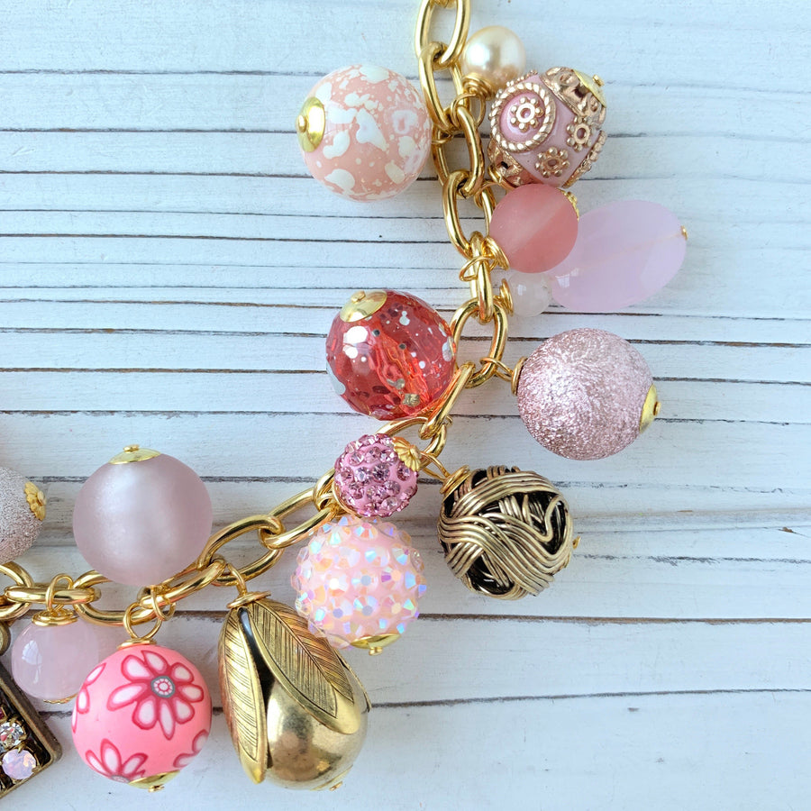 Lenora Dame Peony Pink Charm Necklace