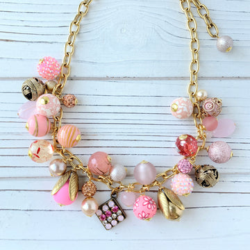 Lenora Dame Peony Pink Charm Necklace