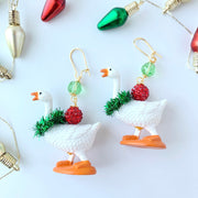 Lenora Dame Christmas Goose Holiday Earrings