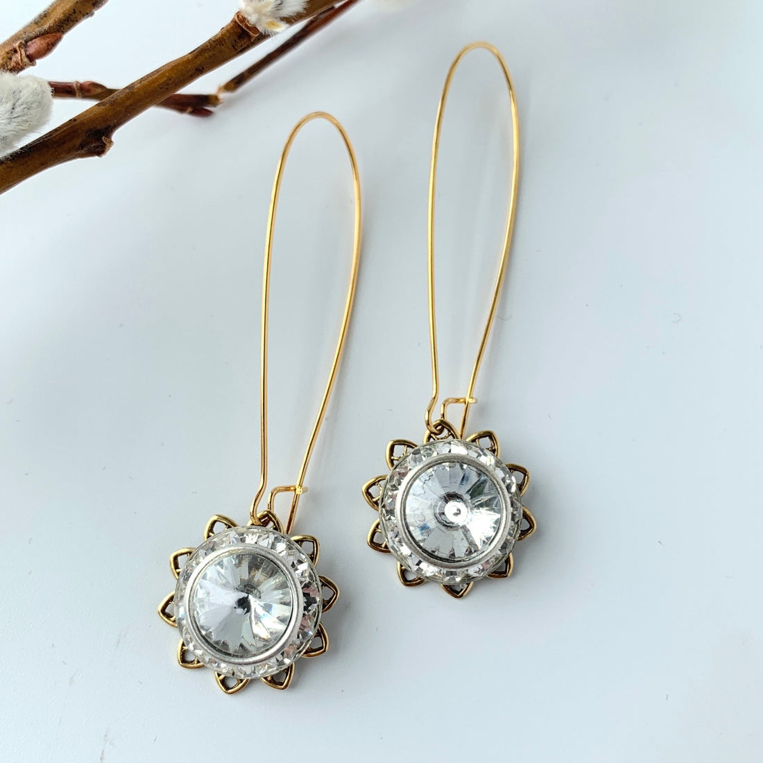 Lenora Dame Rhinestone Drop Earrings