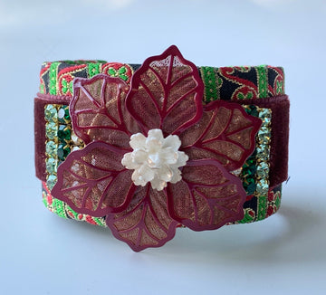 Lenora Dame Christmas Brocade Cuff Bracelet