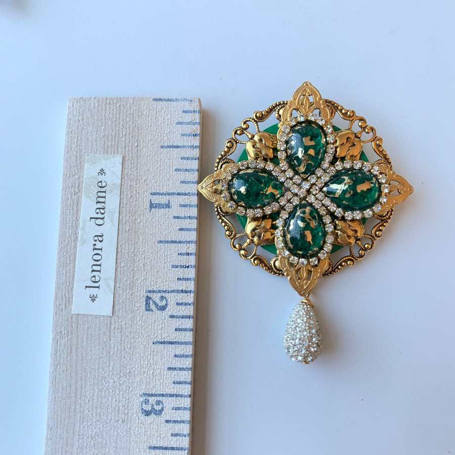 Lenora Dame Emerald Isle Brooch- Lapel Pin