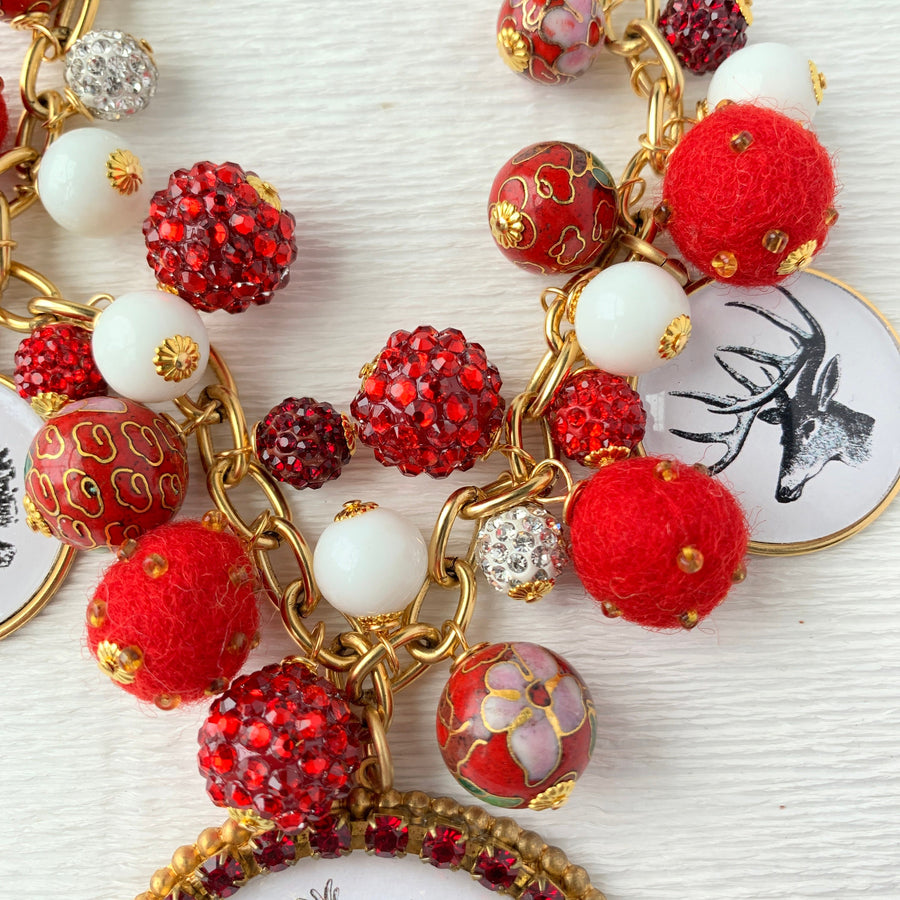 Lenora Dame Dasher Holiday Reindeer Statement Necklace