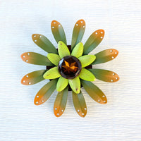 Lenora Dame Metal Flower Brooch in Autumn Tones- One-of-a-Kind