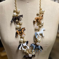 Lenora Dame Long Horse Necklace