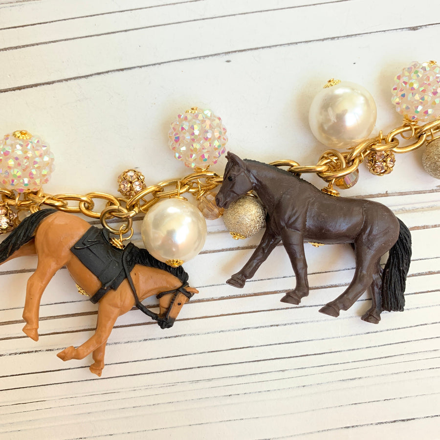 Lenora Dame Long Horse Necklace