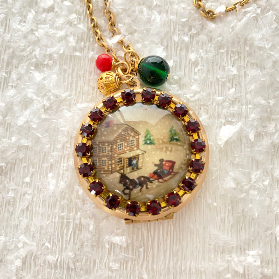 Lenora Dame Home for the Holidays Locket Necklace