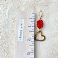 Lenora Dame Druzy Crystal Heart Earrings