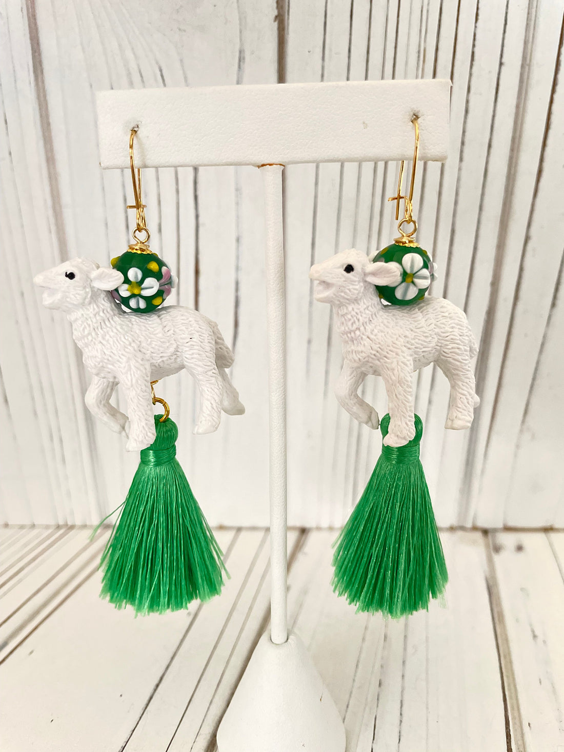 Lenora Dame Spring Lamb Tassel Earrings