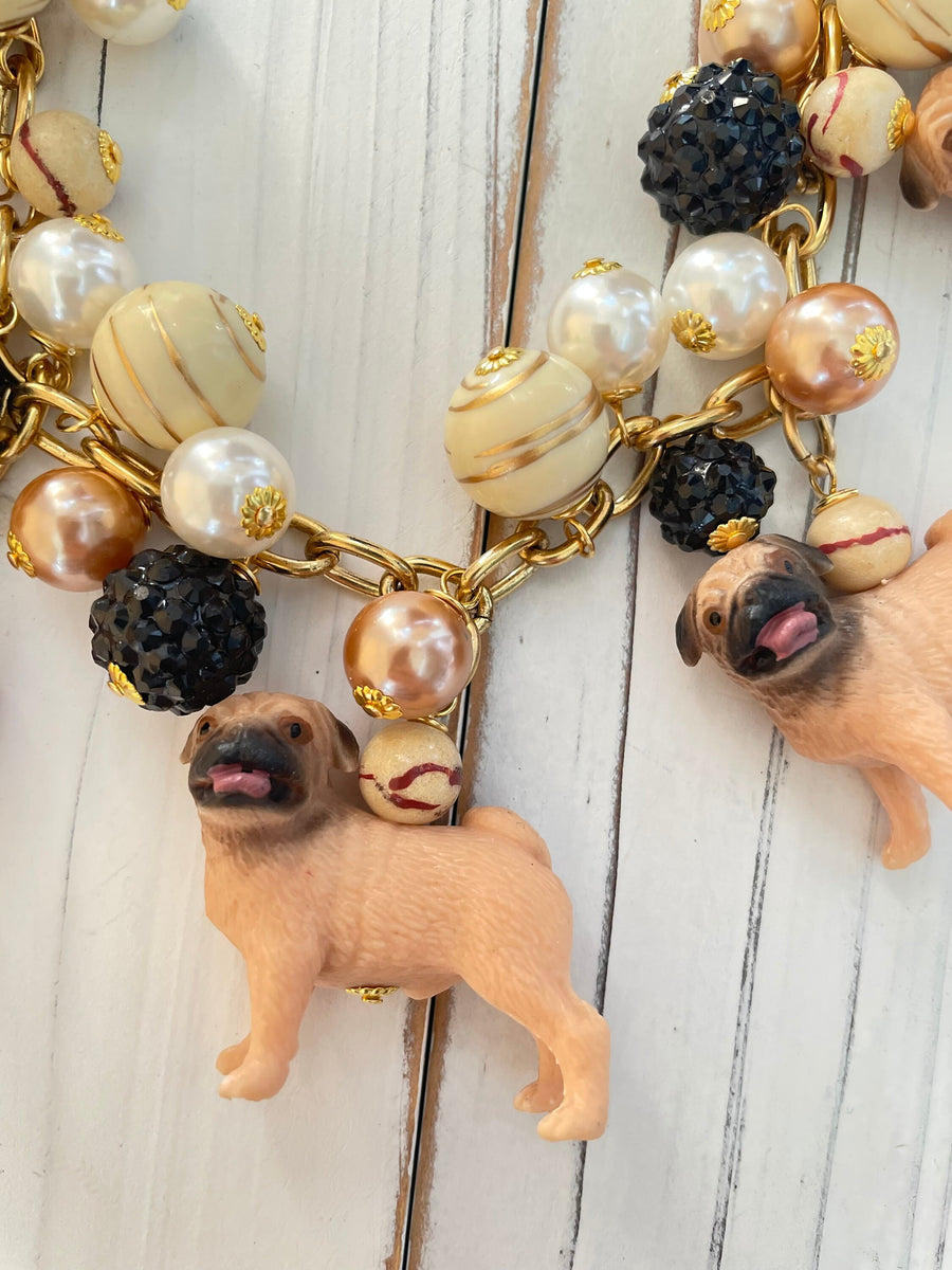 Lenora Dame Must Love Pugs Charm Necklace