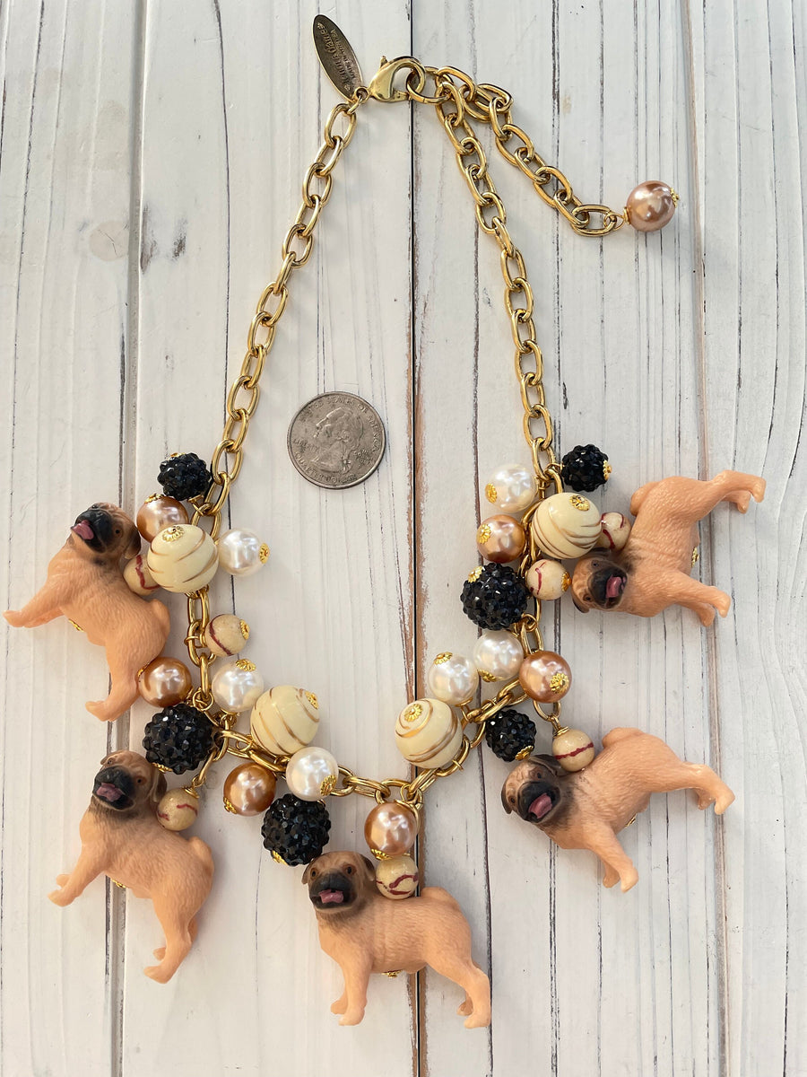 Lenora Dame Must Love Pugs Charm Necklace