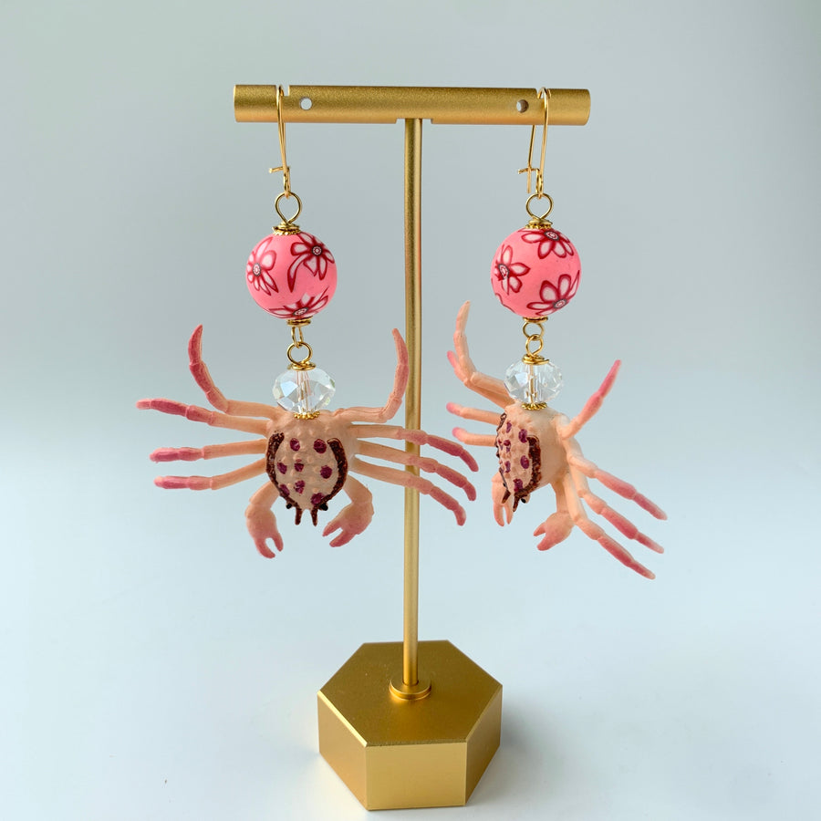 Lenora Dame Pink Crab Statement Earrings