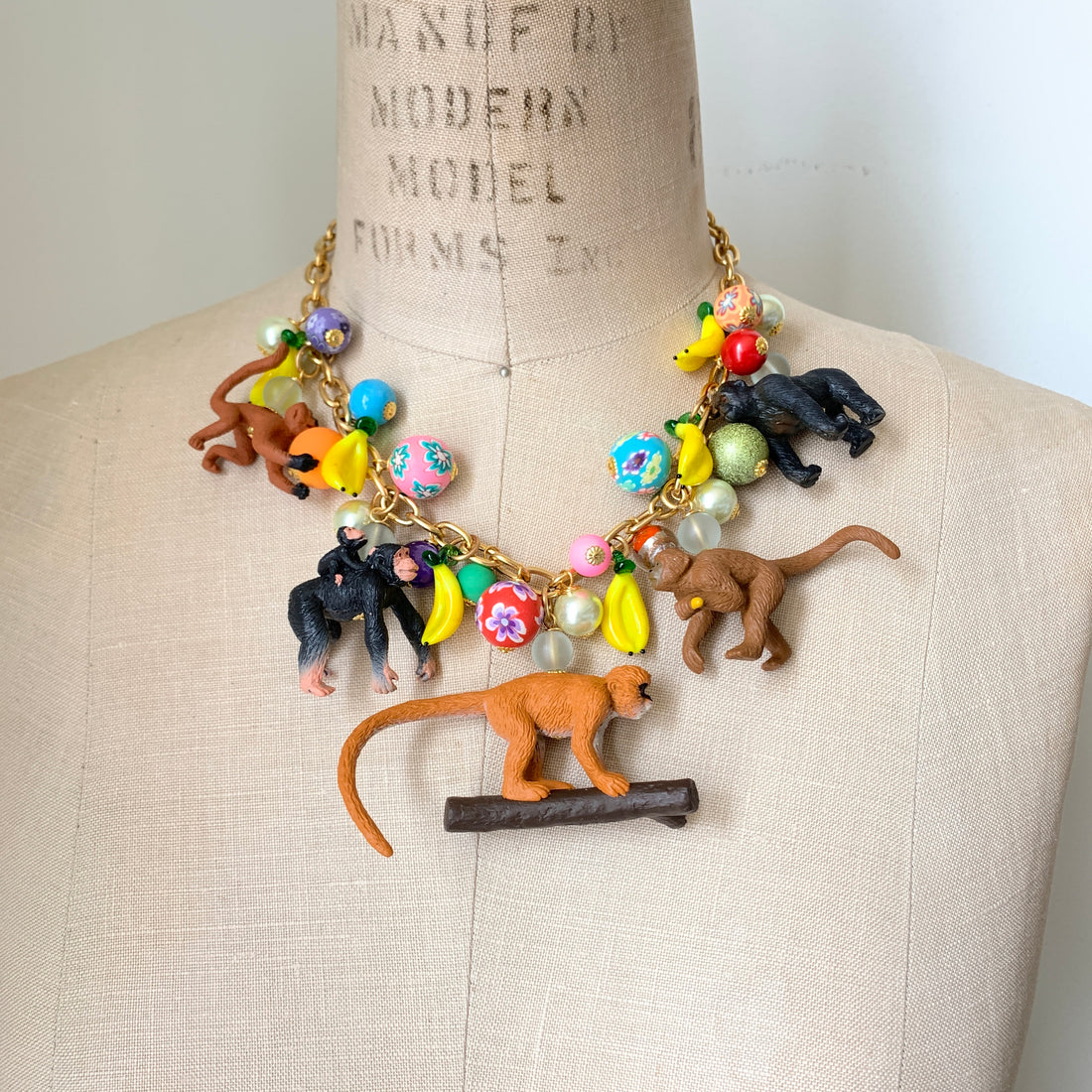 Lenora Dame Go Bananas Monkey Necklace