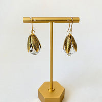 Lenora Dame Bead Cap Earring in Lucite