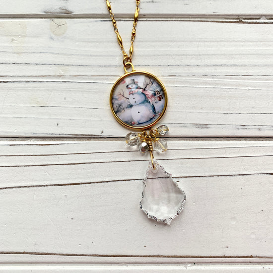 Lenora Dame Frosty Snowman Pendant Necklace