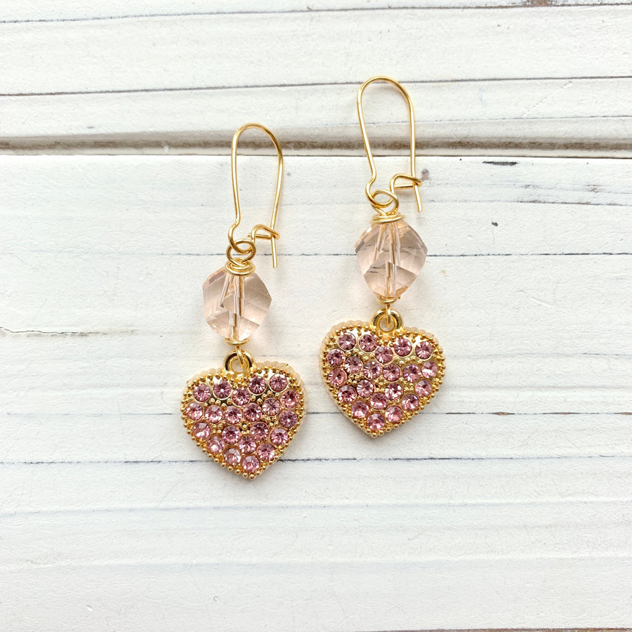 Rhinestone Heart Earrings