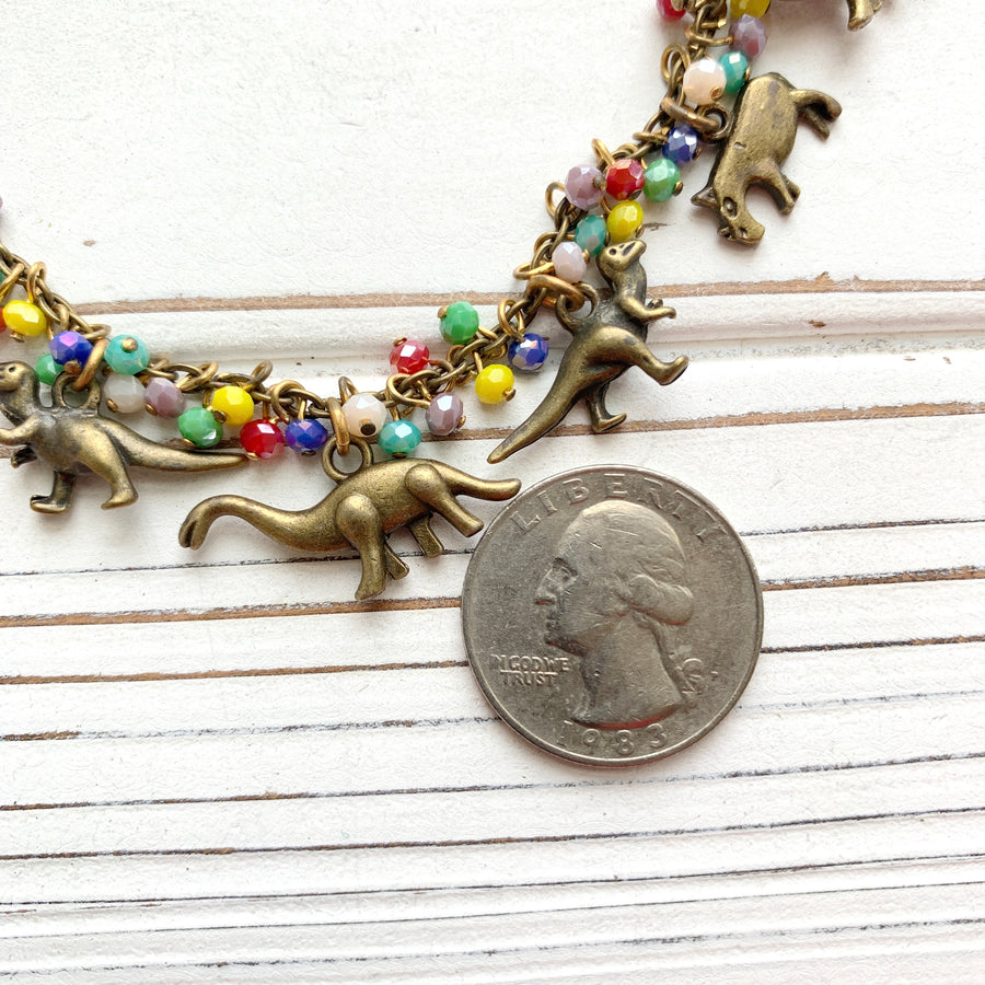 Tiny Dino Charm Necklace