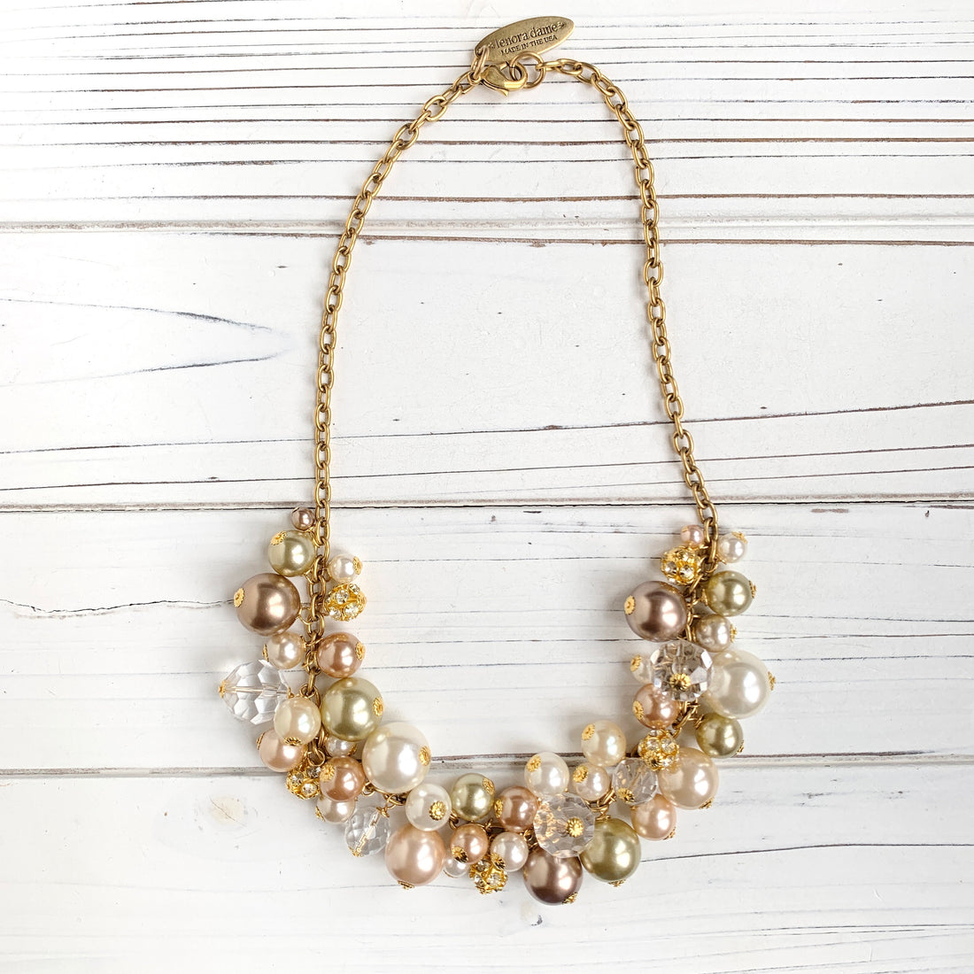 Lenora Dame Pearl Charm Necklace